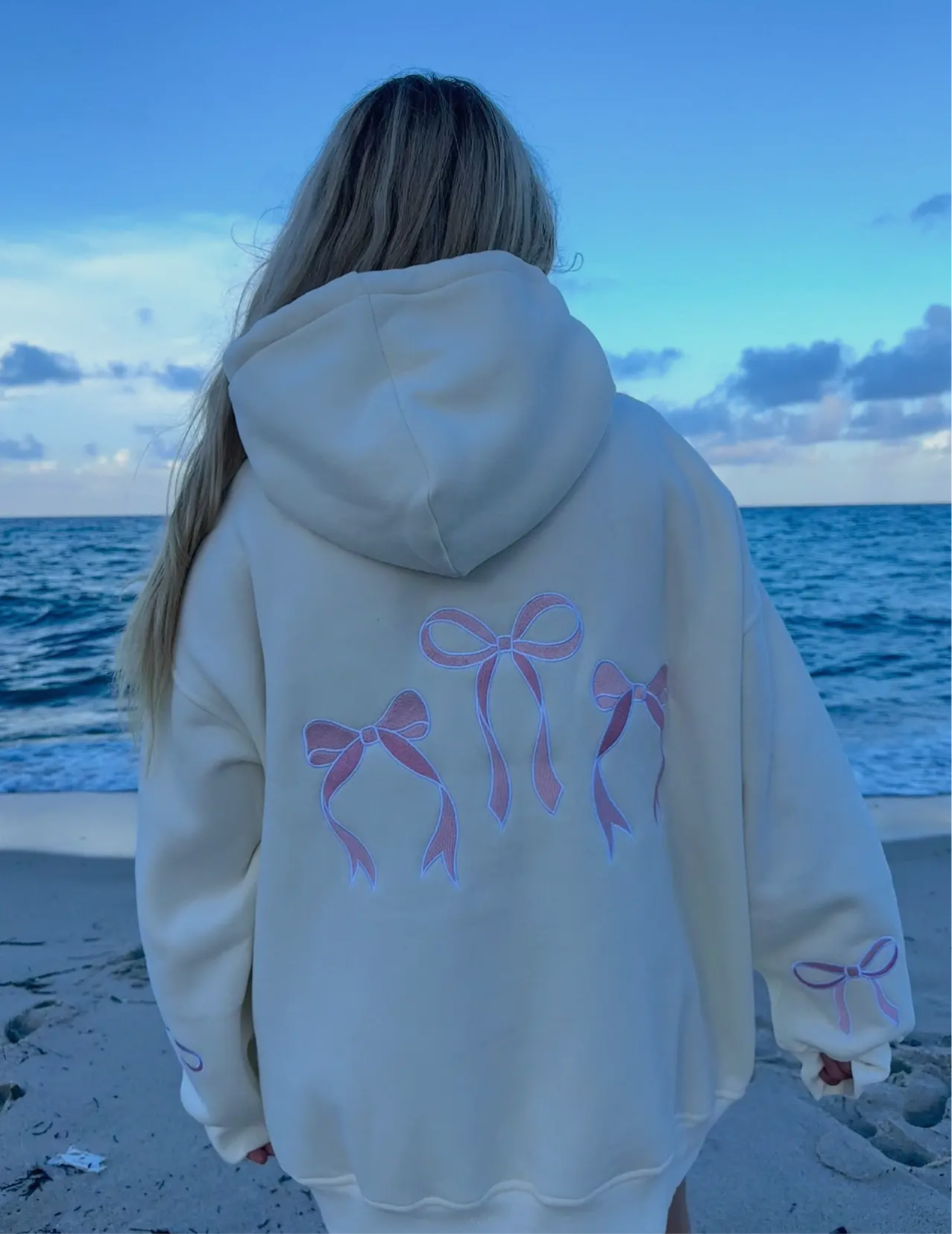 Embroidered Bow Hoodie