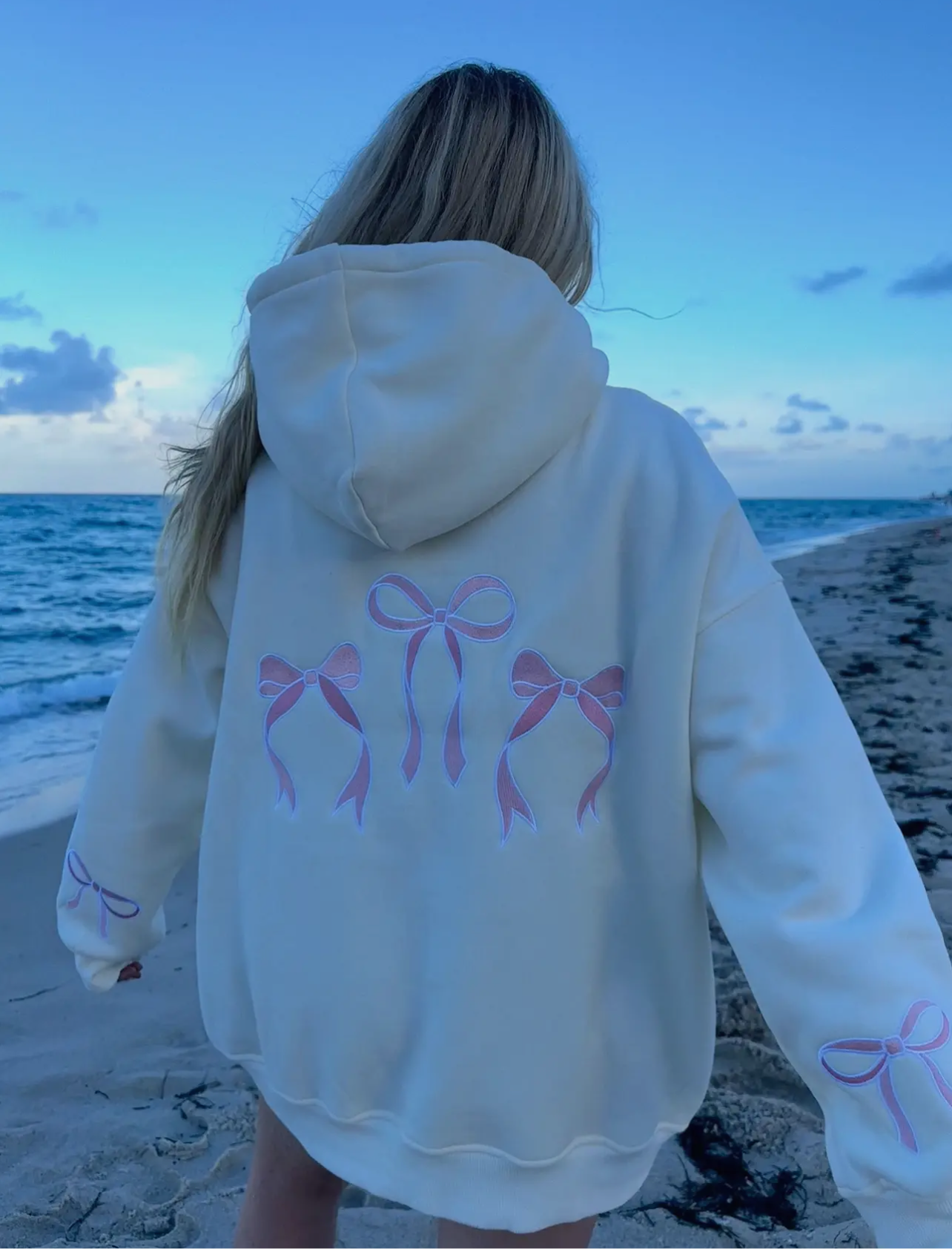 Embroidered Bow Hoodie